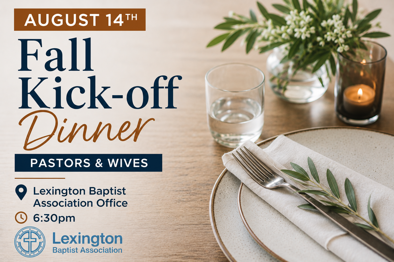 August 14th Fall Kick-off Event for Pastors & Wives